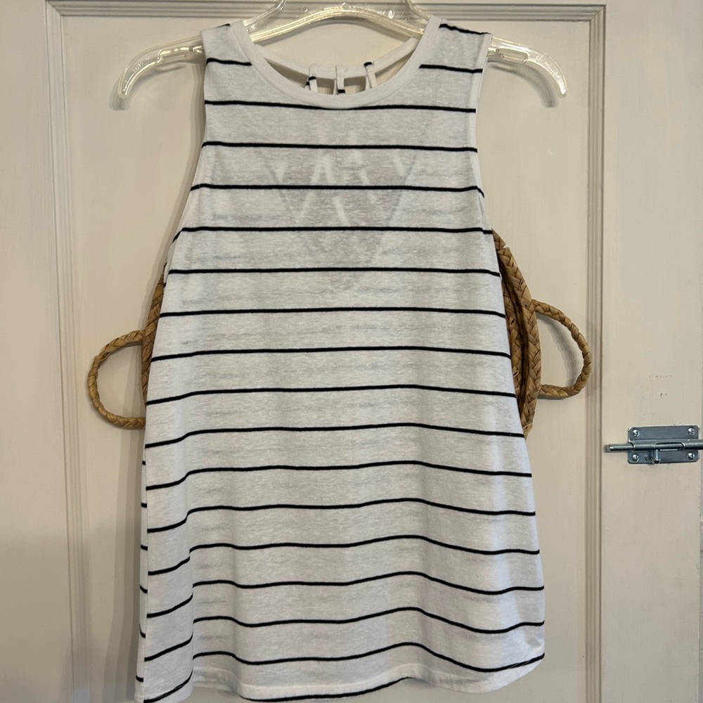 Maurices Black and White Striped Tank Top